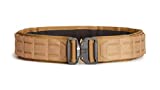 Tacticon Battle Belt | Combat Veteran Owned Company | Padded Tactical Belt | Gun Belt With Metal Quick Release Buckle | Laser Cut Molle PALS System (Flat Dark Earth Tan, S [30" - 33" Waist])
