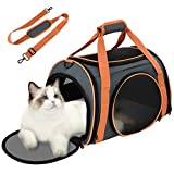 Cat Carrier TSA Airline Approved Pet Carrier Cat Carrier Bag with Big Space for Small Medium Cats Small Dog Carrier with 5 Mesh Windows, 4 Open Doors Cat Carriers & Strollers for Comfortable Travel