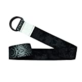 YOGA DESIGN LAB | The Yoga Strap | Luxurious, Extra Long, Super Soft, Eco Printed | Studio Quality, Adjustable | Safely Stretch Further and Hold Longer | 8 ft Long (Mandala Black, 8ft)