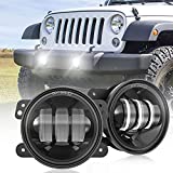 LED Fog Lights Compatible with Jeep Wrangler JK Unlimited JK 07-18 4 Inch Passing Light 60W White Led Chip Driving Offroad Foglights