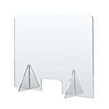 Amazing Abby Sneeze Guard - 30" W x 24" H Extra-Thick (1/4", 6mm) Transparent Acrylic Plexiglass Protection Shield for Counter and Desk