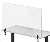 Stand Steady Clear Desktop Panel | Clamp On Protective Acrylic Shield & Sneeze Guard | Desk Divider Securely Attaches to Desks & Tabletops | For Offices, Schools, Libraries & More (48 x 30)