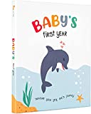 First Year Baby Memory Book - Baby's Photo Album and Memory Books for Girl and Boy - Scrapbook Journal to Record Newborn Milestones and Memories - Gender Neutral Babys 1st Year Milestone Keepsake Book for Expecting Moms and Parents To Be