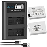 Artman Upgraded LP-E8 Battery and Dual LCD Charger Kit for Canon EOS Rebel T2i, T3i, T4i, T5i, Kiss X5, X4,X6,X6i, X7i,550D, 600D, 650D, 700D, LC-E8E Cameras &More 2-Pack 1800mAh (Not for T2 T3 T4 T5)