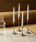 7 Inch Flameless Taper Candles - Realistic 3D Flame with Wick, Real White Wax, Flickering LED Flame, Winter/Holiday Home Decor, Automatic Timer, Remote Control and Batteries Included - Set of 4