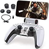 PS5 Controller Phone Mount, Megadream Gaming Mount Clip Holder for Playstation 5 Dualsense Controller, Support iPhone/Android with PS Remote Play– Included OTG Cable/4 Thumb Grip Caps/Type C Converter