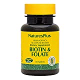 NaturesPlus Biotin & Folic Acid (Methylfolate), Sustained Release - 30 Vegetarian Tablets - Vitamin B7 & Vitamin B9, Supports Hair Growth, Energy Booster, Prenatal Vitamin - Gluten-Free - 30 Servings