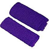 2 Pieces African Net Bath Sponge African Exfoliating Long Body Scrubber Tight Weave Beauty Skin Smoother Tower Bath Cloth Porous Stretches Back Washcloths for Daily Use or Stocking Stuffer (Purple)
