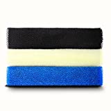 3 Pieces African Bath Sponge African Net Long Net Bath Sponge Exfoliating Shower Body Scrubber Back Scrubber Skin Smoother,Great for Daily Use(Blue,Black,Off-White)