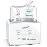 Baby Bottle Warmer,Grownsy 8-in-1 Fast Milk Warmer with Timer Breastmilk or Formula, Fits 2 Bottles, Accurate Temperature Control, with Defrost, Sterili-zing, Keep, Heat Baby Food Jars Function