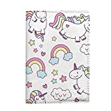 Unicorn Passport Holder for Kids Rainbows Stars Travel Cover Clouds Vegan Leather case for documents cute accessories