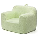 ALIMORDEN Kids Ultra-Soft Snuggle Foam Filled Armchair, Single Cuddly Sherpa Sofa for Boys and Girls, Lime Green