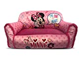 Disney Minnie Mouse Toddler Double Bean Bag Sofa Chair with Sherpa Trim , Pink