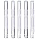 5 Pack 3 ml Transparent Twist Pens, Empty Nail Oil Pen with Brush Tip, Cosmetic Lip Gloss Container Applicators Eyelash Growth Liquid Tube (5x)