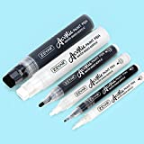 ZEYAR Acrylic Paint Marker Pens, Black & White Colors, 3 Different Point Size per Pack: Extra Fine(0.7-1mm), Medium Bullet Point(2-3mm),Jumbo Felt Tip(10-15mm) (Black & White, Extra fine,Medium,Jumbo)