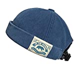 Clape Docker Leon Harbour Hat Unique Street Casual Lovers Visor-Less Sailor Skullcap Beanie Hat(CT36-Washed Blue)
