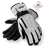 Hikenture Ski Gloves Snow Gloves for Men&Women, 3M Thinsulate Waterproof Snowboard Gloves, Insulated Touchscreen Snowmobile Gloves for Cold Weather, Windproof Warm Skiing Gloves with Pocket