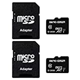 Micro Center 128GB Class 10 MicroSDXC Flash Memory Card with Adapter for Mobile Device Storage Phone, Tablet, Drone & Full HD Video Recording - 80MB/s UHS-I, C10, U1 (2 Pack)