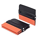 Gomake Vinyl Felt Squeegee 4 Inch Magnet Tint Squeegee with Micro-Fiber Felt Edge for Car Vinyl Scraper Decal Applicator Tool, Pack of 3