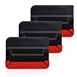 Gomake Vinyl Felt Squeegee 4 Inch Built in Magnet with Big Buffer Felt Edge for Car Vinyl Scraper Decal Applicator Tool, Pack of 3