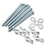 Pro Bamboo Kitchen 5Sets Screw Bolts with Wing Nut Zinc Plated Carbon Steel Mounting Hardware Fitting Fastenings:1/4"-20 Hand Tighten Wing Nuts,1/4"-20x3" Phillips Head Screw Bolt with Washers