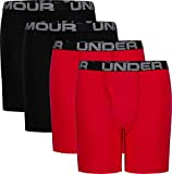 Under Armour Boys' Big Charged Boxer Jock, Lightweight & Smooth Stretch Fit, Red, YLG