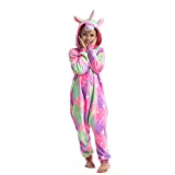 Child Unisex Unicorn Pajamas Onesie Dress Up (L)