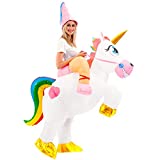 Spooktacular Creations Inflatable Costume Unicorn Riding a Unicorn Air Blow-up Deluxe Halloween Costume - Adult Size