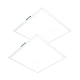 Sokply 2x2 FT LED Flat Panel Light 30W 5000K, 0-10V Dimmable Drop Ceiling Light LED Fixture for Home Office Hotel School - 2 Pack (DLC & UL Certified)