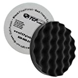 TCP Global 8" Black Waffle Extra Fine Foam Finishing Grip Pad Final Buff Polish Wax - Hook & Loop