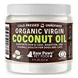 Raw Paws Organic Virgin Coconut Oil for Dogs & Cats, 4-oz - Supports Immune System, Digestion, Oral Health, Thyroid - All Natural Allergy Relief for Dogs, Hairball Relief