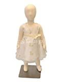 (JF-CH01T) ROXYDISPLAY New Child Dress Form 1 year old white jersey form cover, with head, flexible arms, fingers & legs, metal base