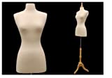 (JF-F2/4W+BS-01NX) Roxy Display New White Female Dress Form Body Form with Base and Necktop Size 2-4 34" 22" 34" (BS-01NX, White)