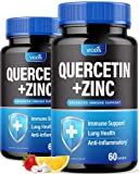 (2 Pack) Quercetin 500mg with Zinc - Immune System Booster, Lung Support Supplement for Adults Kids - Immunity Defense (120 Capsules)