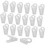 Lrophyte Crafts Photo Clips Chip Bag Clips Snack Bag Kitchen Clips Clothes Pin Hangers Clips On Slim Line Plastic Hanger Easily Clip-On Shorts Closet (20, White)