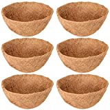 Legigo Hanging Basket Coco Liners Replacement, 100% Natural Round Coconut Coco Fiber Planter Basket Liners for Hanging Basket Flowers/Vegetables (6pcs-12in)