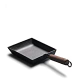 LI-GELISI Tamagoyaki Japanese Omelette Pan/Egg Pan,Rectangle Frying Pan Mini Frying Pan Iron Omelette Pan Tamagoyaki-ki Wooden Handle 97 inch