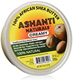 ASHANTI NATURALS 100% SOFT AND CREAMY NATURAL AFRICAN SHEA BUTTER, WHITE, 8 OZ.