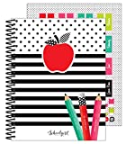 Schoolgirl Style Black, White and Stylish Teacher Planner—Undated Weekly/Monthly Lesson Plan Book and Record Organizer for Classroom or Homeschool (8 inches x 11 inches), multi (105029)