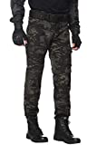 AKARMY Men's Hiking Pants, Ripstop Cargo Pants, Military Multi-Pocket Camo Pants Work Pants HYG3WF Black CP 34