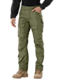 AKARMY Men's Waterproof Hiking Pants,Tactical Combat Military Pants Outdoor Work BDU Cargo Pants Multi-Pocket Workwear G4WF ArmyGreen 38