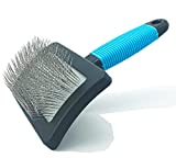Extra Long Universal Pins Slicker with rubberized Handle,Big Dog Slicker Brush,Extra Long Pin Slicker Brush for Dog Pet Grooming Pins and Deshedding, Groom Like a Professional