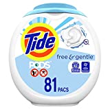 Tide PODS Free & Gentle Liquid Laundry Detergent Pacs, 81 count