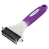 Poodle Pet Dematting Comb for Dogs  Handheld Undercoat Dematter Rake Grooming Tool for Long or Short Hair