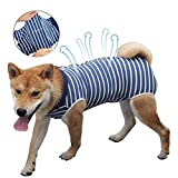 Coppthinktu Dog Recovery Suit for Abdominal Wounds or Skin Wound, Breathable Dog Surgery Recovery Suit for Dogs, E-Collar Alternative After Surgery Wear Anti Licking Wounds Suit for Small/Medium Dogs