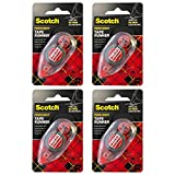 Scotch Double Sided Adhesive Roller, 7 mm x 8 m, Red, 4 Pack