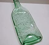 Queen Honey Bee Embossed Shallow Bowl UpCycled Green Tint Wine Bottle