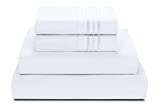 Wonwo Bed Sheets Set Queen Size Anvo Luxury Thicker Microfiber Sheets Hypoallergenic Soft 1800 Thread Count 16 inch Deep Pocket, White 4PC