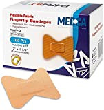 Flexible Fabric Bandages - Flex Fabric Adhesive Bandages Finger-Tip Bandages for Finger Care and to Protect Wounds from Infection - (100 Count Box)