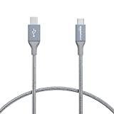 Amazon Basics Double Braided Nylon USB Type-C to Micro-B 2.0 Male Charger Cable | 1 foot, Dark Gray